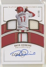 2018 Panini National Treasures Gold 42/49 Rhys Hoskins #RTM-RH Auto 0o0