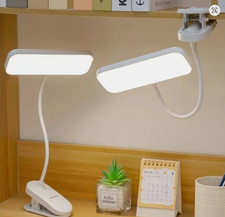 USB Clip-On LED Desk Lamp Rechargeable Reading Light for Dorm Office