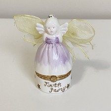 Vintage 1999 Mud Pie Tooth Fairy Porcelain Hinged Trinket Keepsake Box