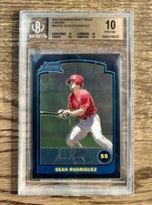 2003 Bowman Chrome Draft Picks Sean Rodriguez RC BGS 10 Pristine Pop 2