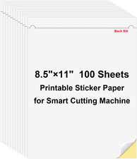 100 Sheets Full Sheet Labels with Back Slit 8.5"x11"  Blank White Sticker Paper