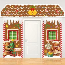 Gingerbread House Door Cover Decor 3pc