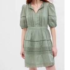 GAP Puff Sleeve Lace Mini Dress Sz M