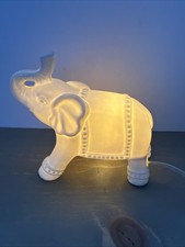 White Ceramic Elephant Night Light Tested Works