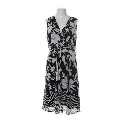 Wallis Petite, Kleid, Größe: 42, Schwarz/Weiß, Acetat/Polyester, Blumen #JnW