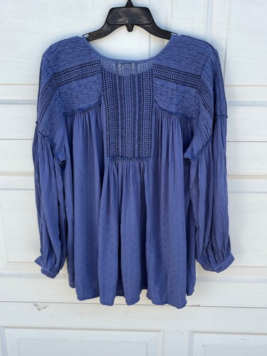Sundance Bluse Damen Blau Boho Puff Langarm M - Bild 3 von 4