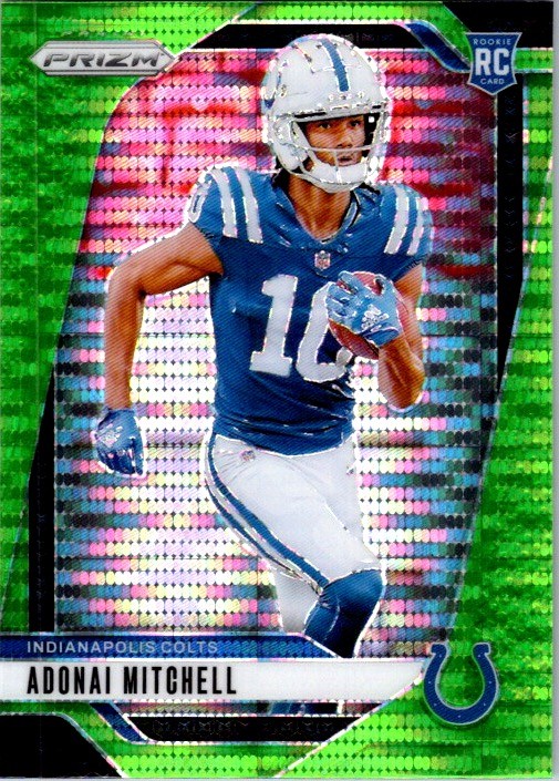 2024 Panini Prizm #303 Adonai Mitchell Neon Green Pulsar