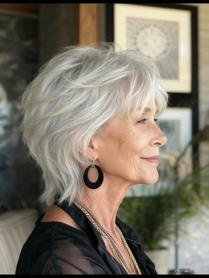 Kurze silberweiße Pixie Cut Perücke 100% Echthaar 13x4 Lace Front Perücken für D