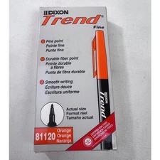 Vintage Dixon Trend Fine Point Marker Orange Color Open Box 12 Markers
