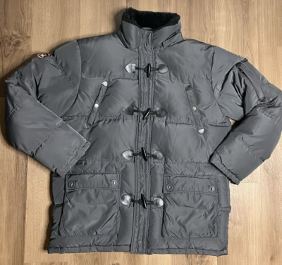 90s LANDS’END Leather Collar Hunting XL Vtg Triple F.A.T Goose Down Puffer Coat Jacket Mens Size XL Winter