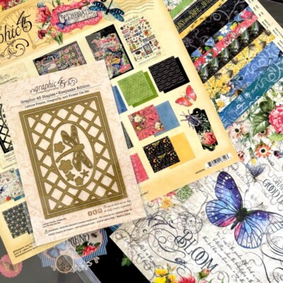 GRAPHIC 45 FLUTTER KEEPSAKE KIT WITH EXCLUSIVE METAL DIE SET ~ *SHIPS FREE*  