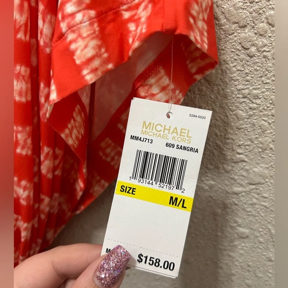 Túnica Michael Kors Kytoto Rayas Cuello en V Cinturón Encubrimiento Sangría M/L Nueva con Etiquetas Foto 4 de 4