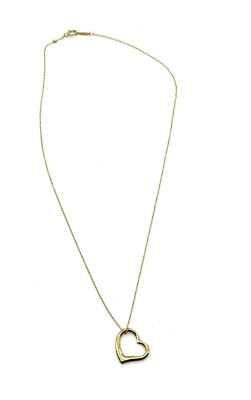 Tiffany & Co x Elsa Peretti Necklace open Heart pendant 18k | eBay