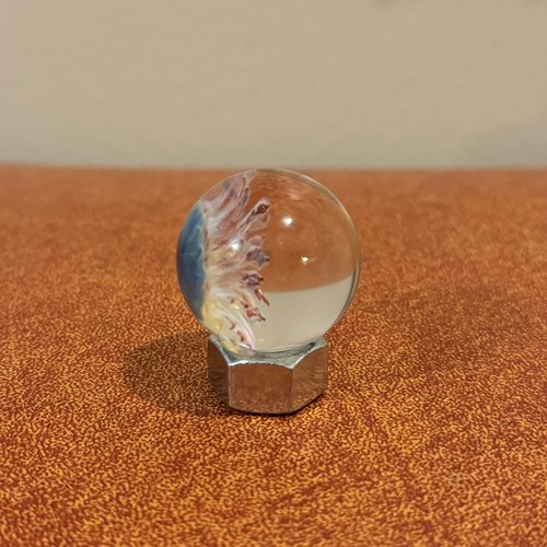 Vintage Handmade Art Glass Artist Signed JD Shooter Marble 1.23” Flower #5 - Picture 3 of 8