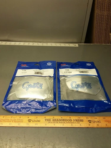 2/PACK of Grote 12164 Convex 4" x 5 1/2" Rectangular, Stick-On