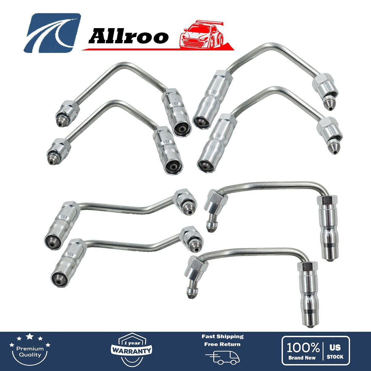 Set Of 8 Fuel Injector Lines For Chevy Chevrolet GMC Duramax 20012004