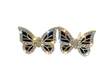 Butterfly Earrings Rhinestone Butterfly Stud Earrings, Stud Earrings Gift