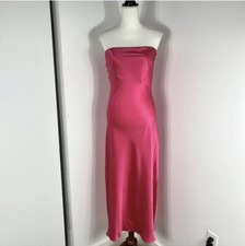 Reformation Joanne Strapless Maxi Dress Size 10 Flambé Pink 