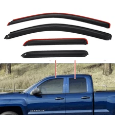 In-Channel For 14-18 Chevy Silverado Sierra Double Cab Rain Guard Window Visor J