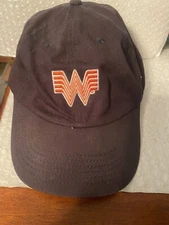 Whataburger Baseball Cap Crew Hat Dark Blue Bk Fast Food Brand Logo Embroidered