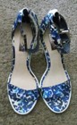 Top Shop Beautiful Blue Floral Strappy Shoes. Size 8.5
