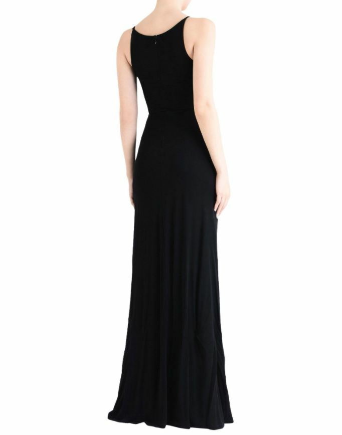 Just Cavalli Black Jersey Knit Viscose Maxi Dress Star Embroidery SZ 42 IT 6 US Just Cavalli Black Jersey Knit Viscose Maxi Dress Star Embroidery SZ 42 IT 6 US