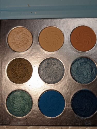 Afflano Vintage Professional Eye Palette Blue Eyeshadow Glittery Evening Wear B - Picture 1 of 7
