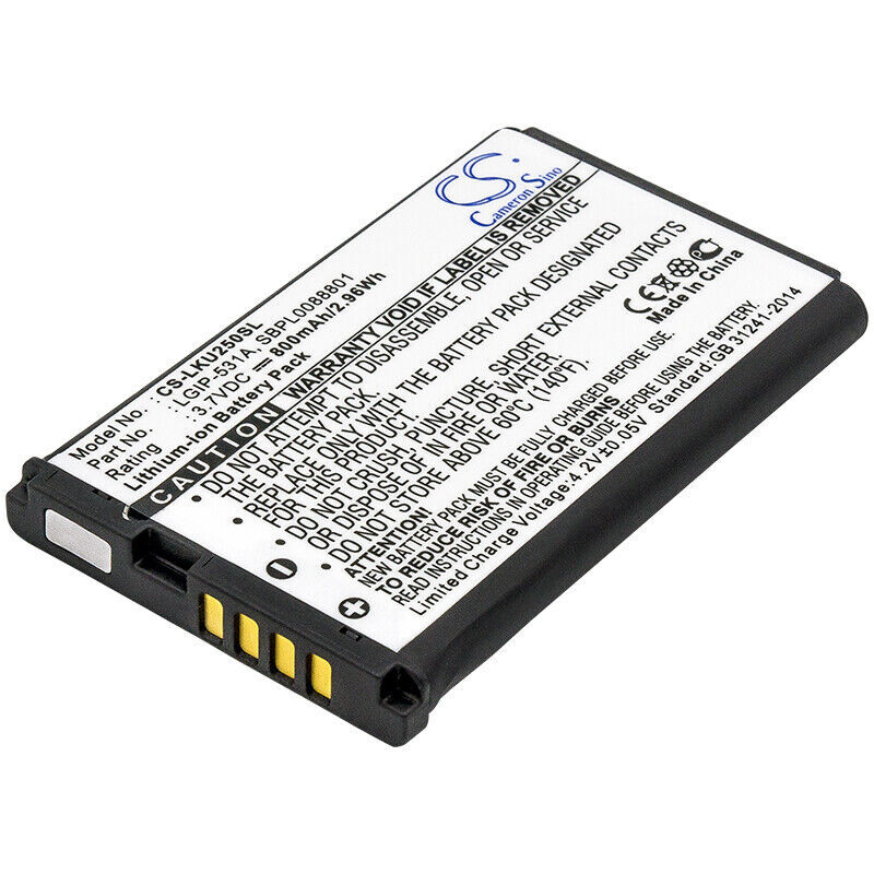 Battery for LG  236C, 237C, 440G, 500G, A100 Amigo, A170, AN160, B450, B460, B47