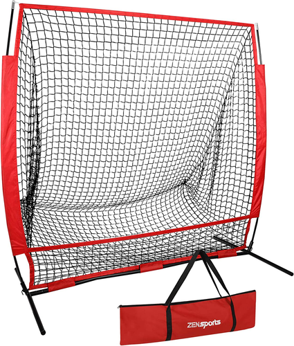 5X5Ft Portable Baseball & Softball Net, Practice Hitting and Pitching Net with B - Bild 1 von 7