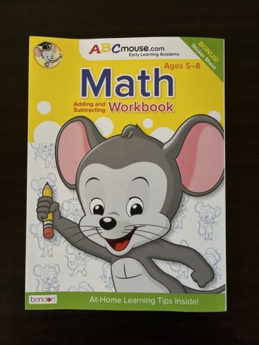 ABC Mouse Workbook - Math Adding and Subtracting Workbook (Ages 5-8) Stickers