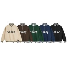 Men Women RHUDE High Street Casual Logo Printing Cotton Jacket Coat Sweater S-XL