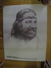 Willie Nelson Poster Lone Star Lonestar Sketch of Face