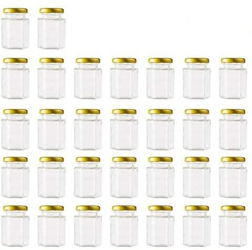 4 Oz Clear Hexagon Jars Small Glass Jars with Lids Mason Jars 30 Pack
Opens in a new window or tab