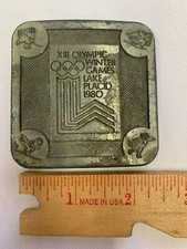 XIII Olympic Winter Games Lake Placid 1980 Metal Belt Buckle