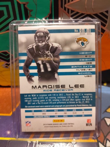 2014 Panini Rookies And Stars Marquise Lee Rookie Patch Auto RPA #95/99 Jaguars - Picture 3 of 3
