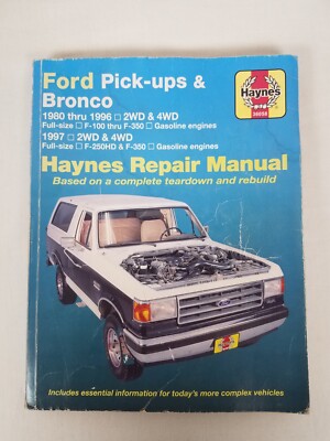 Haynes Ford Pick-Ups Bronco Repair Service Manual Guide 1980 - 1996