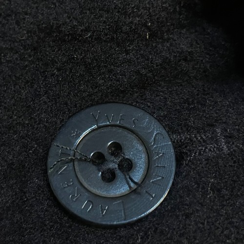 vintage coat Yves Saint Laurent YSL jacket overcoat wool Mens blue navy size M - Picture 5 of 19