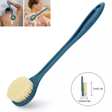 14.7" Long Handle Bath Brush Soft Bristle Back Body Skin Shower Washing Scrubber