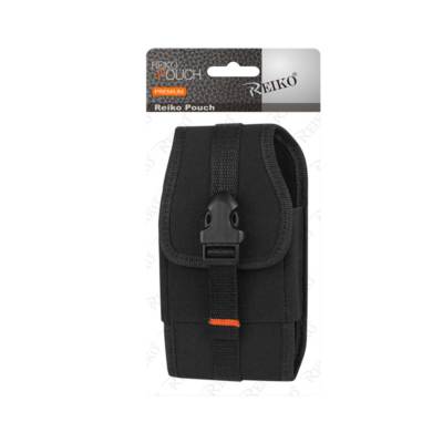 Reiko Vertical Pouch/Buckle Clip & Card Holder Black Samsung Mega Black