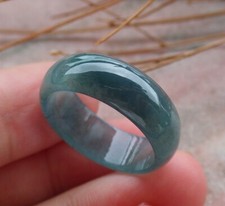 Certified Green Burma 100 Natural A JADE Jadeite Circle RING USA. 9    581535
