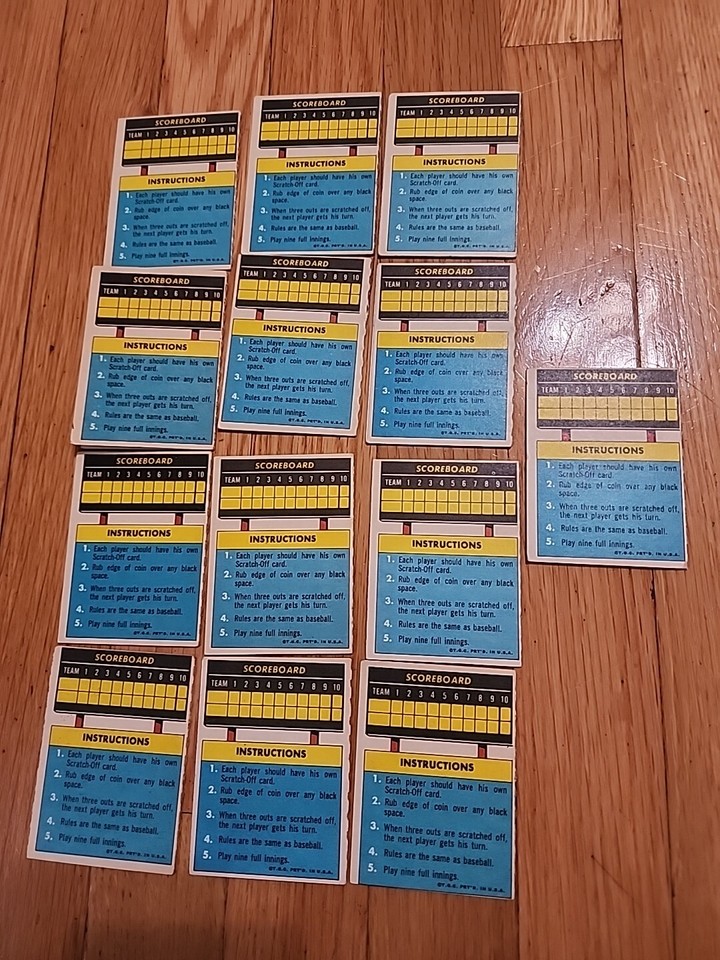 1970 TOPPS PLAY BASEBALL SCRATCH OFF CARDS All Cards Unscrached Inside