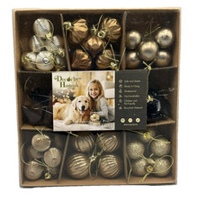 DecorbyHannah 45ct Christmas Ornaments Set, Shatterproof Mini Silver Gold ...