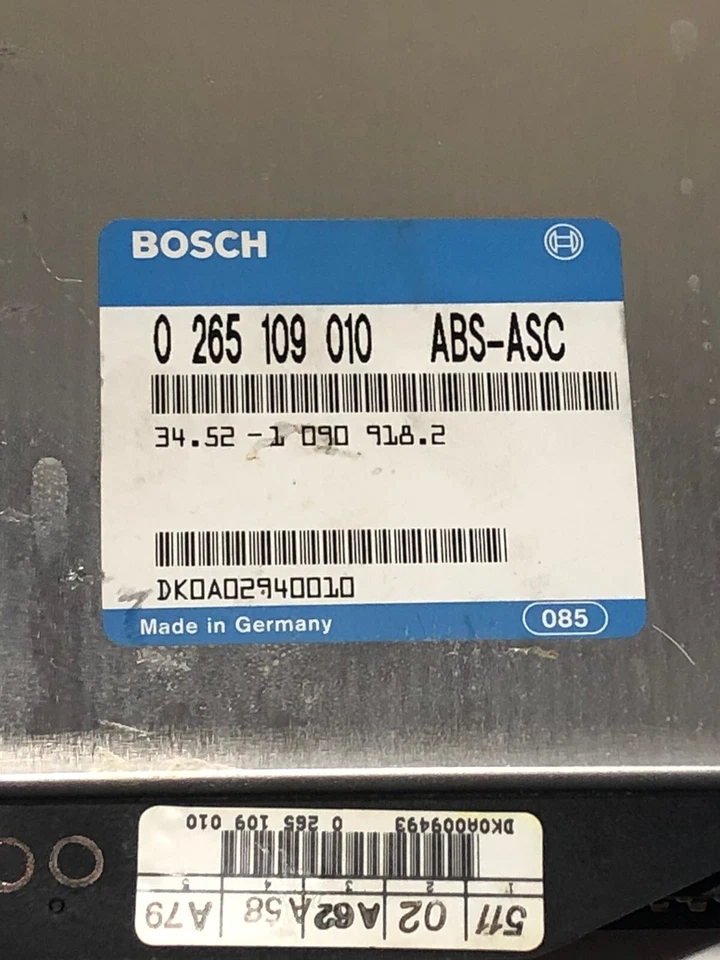 1994 1995 BMW 525i 530i 540i módulo de controle ABS, 0 265 109 010, 0265109010, FABRICANTE DE EQUIPAMENTO ORIGINAL - Imagem 2 de 4