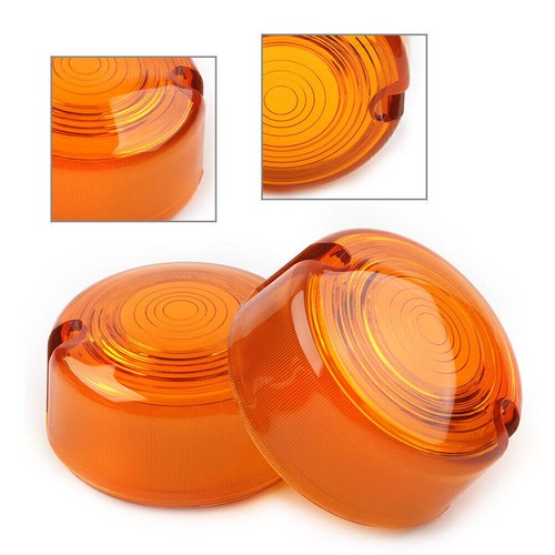 Amber Turn Signal Lens Cover for Harley Dyna FXD FXR Sportster XLH 883 1200 FXST - Picture 4 of 8