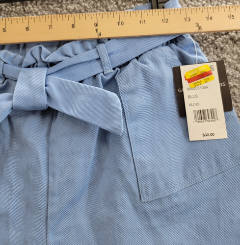 Grayson Threads Kids The Label Tie-Belt Twill Shorts Big Girls XL 16 Blue PullOn - Picture 5 of 17
