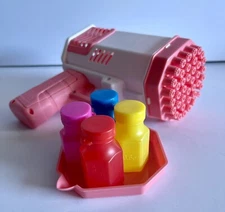 Rocket Bubble Gun PINK &  (4) BOTTLES OF Bubble Solution Bubble Maker Gun NEW