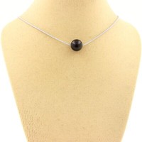 Mineralien Und Edelsteine. Halskette 1 Perle Goldene Obsidian 8 Mm. Kette E