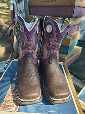 DURANGO LIL' REBEL PRO BIG KID'S Brown  Sz 10.5 Sq Toe Bt286 NIB Free Shipping 