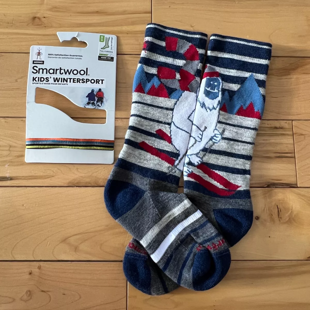 SmartWool Kids Wintersport Yeti Full Cushion OTC Socks Youth Size M Alpine  Blue