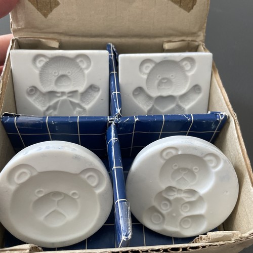 VTG Teddy Bear Design Set of 4 Cookie Press Stamps Takahashi Porcelain Japan NEW - Picture 15 of 17